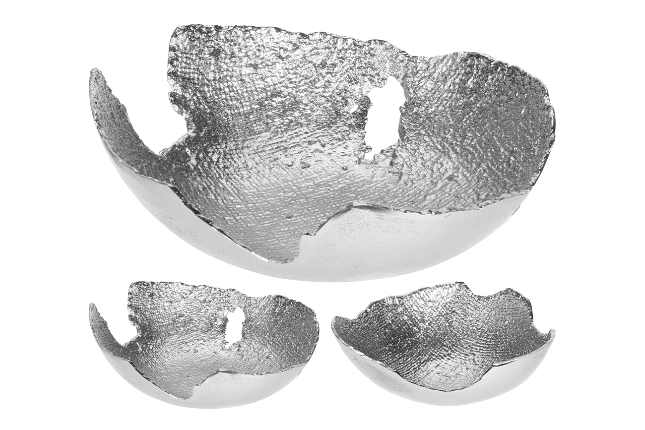Чаша металлическая декоративная серебряная